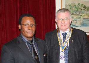 Masimba Mutamba with President Norman Pettigrew